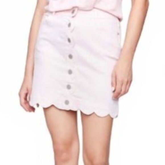 CHARLIE B scalloped hem button-front twill skort in petal - Size 16 - NWT - Picture 3 of 3